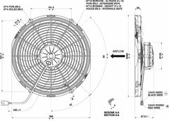 Ventilateur SPAL soufflant 350mm (14") Gros débit